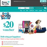 Paws for Life $20 Discount on Orders over $50 + $6.95 Shipping