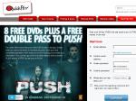 Get 8 Free DVD Retals Plus a Free Double Pass to a New Movie PUSH from QuickFlix+ $15 MoneyBackCo
