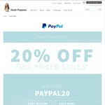 Hush Puppies 20% off with PayPal