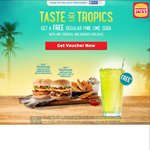 FREE: Pine Lime Soda with Any Tropical Burger Purchase at Hungry Jack's