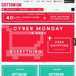 Free Shipping and 40% off Full Priced Items at Cotton on Typo Rubi