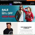 50% off Selected Jackets, Shirts, Jeans, Tees @ Superdry (Free Shipping)
