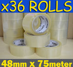 36 Rolls of Heavy Duty Packaging Tape 48mm x 75m - $29 Delivered - 81¢ Per Roll @ Squizzys Online