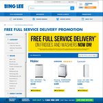 Free Full Service Delivery on Fridges and Washers @ Bing Lee (Save $60+)[Syd Metro, ACT, Select Regional Areas]