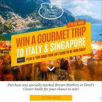 Win 1 of 3 Gourmet Trips to Italy/Singapore Worth $16,000 or 1 of 98 $100 Good Food GCs from Brown Brothers [With Purchase]
