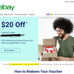 eBay $20 off for Order > $30