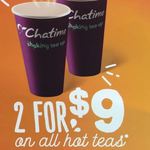[WA] Chatime Carousel - 2 Hot Drinks for $9 (22.4% off + 10% Points from Loyalty Program)