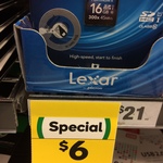 Lexar High-Performance 300x SD card UHS-I Cards 16GB - $6 (Save $15) @Woolworths