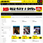 Range of DVDs $5.58, Range of Blu-Rays $8, Selected 4K Movies 2 for $32, Range of Movies & TV Shows 2 for $16 @ JB Hi-Fi
