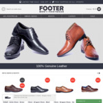 Sale - 50% off & Free Shipping on All Orders of Men's Leather Shoes & Boots @ Footer.com.au