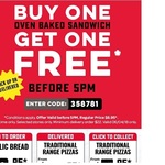 Buy 1 Oven Baked Sandwich & Get 1 Free (Today Only - Before 5pm) @ Domino's (Selected Stores)