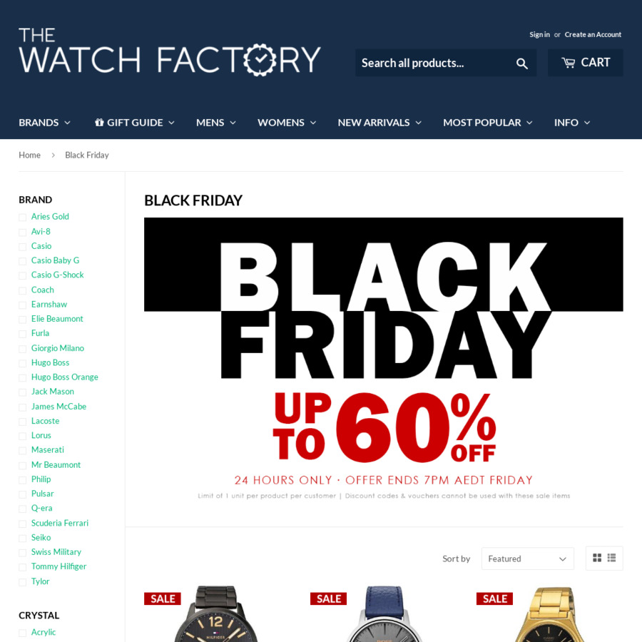 The Watch Factory Black Friday Deals up to 60 off Watches from