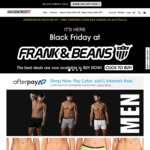 51% - 60% OFF All Womens and Mens Underwear Free Shipping over $50 for Black Friday @ Frank and Beans