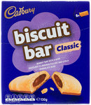 Cadbury Biscuit Bar Classic or Chocolate 5 Pack 130g $1.25 @ The Reject Shop