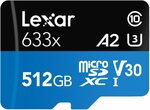 Lexar High-Performance 633x 512GB MicroSDXC UHS-I Card $98.05 + Delivery (Free with Prime) @ Amazon US via AU