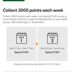 [Activation] Woolworths Spend $100 to Collect 3000 Points Each Week (Up to 2 weeks / 6000 pts)