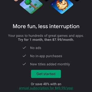 [Android] Google Play Pass - 1 Month Free Trial, Then $7.99/Month or $49.99/ Year