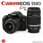 Canon EOS 550D, Kissx4 Double Lens Kit 18-55mm + 55-250mm DSLR Camera $598.95 + $50 Shipping