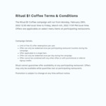 $1 Coffee (Limit of 5 Redemptions Per Account) @ Ritual