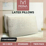 $20 off Mona Bedding Natural Latex Medium Pillow Pack of 2 - $27.95 (Was $47.95) Delivered @ Urban Circle via eBay