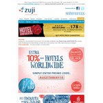 Zuji - Extra 10% off Hotels Worldwide