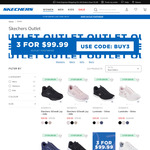 3 Pairs of Footwear for $99 + Delivery (Free with $130+ Spend/ $0 C&C) @ Skechers (Online Outlet)
