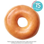 $15 Original Glazed Doughnut Dozen Online Only + $7.50 Delivery ($0 C&C/ $65 Order) @ Krispy Kreme