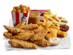 $24.95 Boneless Dinner, $9.95 Packed Lunch, $2.95 3 Kentucky Fried Dough Balls, $14.95 Complete Treat Box @ KFC