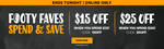 $15 off $125 Spend or $25 off $200 Spend + Delivery ($0 C&C/ $200 Order) @ First Choice Liquor (Online Only)