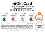 20x Everyday Rewards Points on Apple Gift Cards In-Store @ BIG W