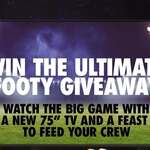 Win a 75" TV up to The Value of $1,900 + $100 Domino's Credit from Domino's