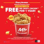 [VIC] 1 Free 9-Piece Crispy Chicken Per Month with Min. $30 Spend For 1 Year for First 100 Customers @ Marrybrown, Highpoint
