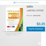 Xbox Live Gold 1 Month - USD$3.25