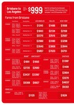 Qantas flight Brisbane to LA for $999 Return from Flight Centre