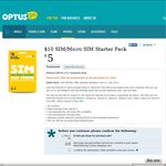 Optus Prepaid SIM $10 for $5 Delivered 