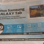 Bonus Samsung Galaxy Tab 3 Lite 7.0 When You Join Courier Mail for $249 (up to $670 of Value)