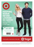 $10 off (Min $60 Spend) - Full Price Women’s, Men’s, Kids Clothing + Sleepwear, Underwear, Hosiery & Socks @ Target