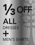 1/3 off All SABA Dresses and Men's Shirts!