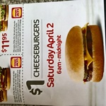 $1 Cheeseburger @ Hungry Jacks, OTR Aldinga, SA [Saturday 2nd April]
