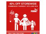 Puma DFO Outlets - 40% off STOREWIDE - Starts 10th June
