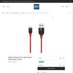 Anker PowerLine+ Lightning to USB Cable (0.9m Red) $23.95 + Free Shipping @ CableGeek.com.au