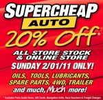 Super Cheap Auto - 20% Off Storewide