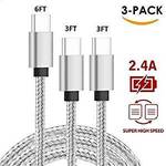 TERSELY 3 Pack (3/3/6FT) Nylon Braided USB 3.1 Type C Cable $11.99 + Delivery (Free with Prime/ $49 Spend) @ Statco Amazon AU