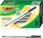 BIC Ecolutions Round Stic Medium Ballpoint Pen (1.0mm) 50-Count Box, Black - $7.70 + Post (Free With Prime) @ Amazon AU (via US)