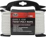 SCA 3 Strand Twist Poly Rope 6mm X 15m - $4 C&C/+Delivery @ Supercheap Auto