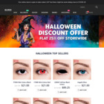 25% off Coloured Contact Lenses (Storewide) Free Shipping for Order above $50 @ Halloween Contact Lenses