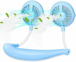 Hands-Free Wearable Misting Neck Fan USB Rechargeable Blue $6.11 + Delivery ($0 with Prime/ $39 Spend) @ HJ-AU Amazon AU