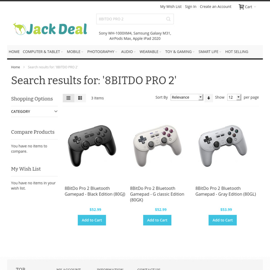 8BitDo Pro 2 Bluetooth Controller - Black Edition