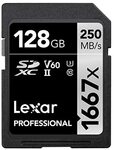 Lexar Professional 1667x 128GB SDXC UHS-II Card $62.68 + $7.10 Delivery ($0 with Prime) @ Amazon UK via AU