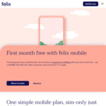 1 Month Free (Unlimited Talk, Text and Data) for New Customers @ Felix Mobile